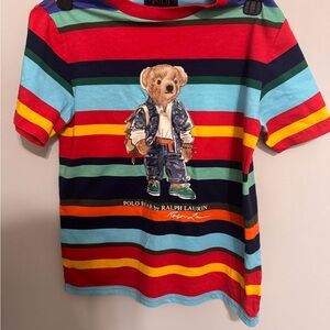Polo by Ralph Lauren Kids Colorful Striped Bear Tee